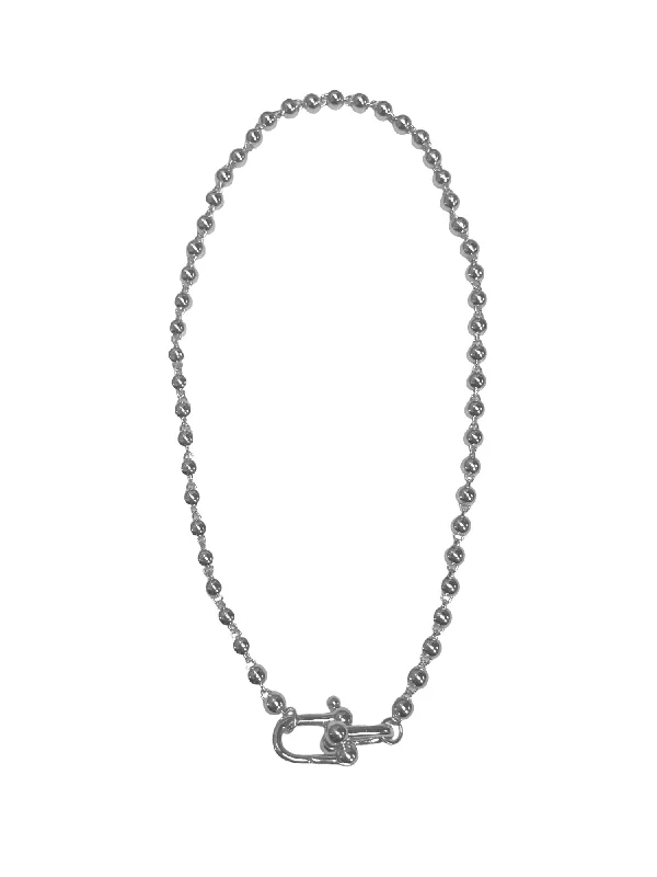 Ladies necklaces nautical charm -Ball Chain Necklace - Silver