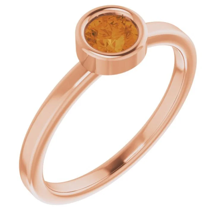 ladies rings premium-14K Rose 4.5 mm Natural Citrine Ring