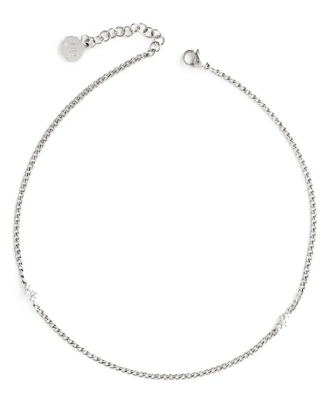 Ladies necklaces initial pendant -Strada Silver Necklace