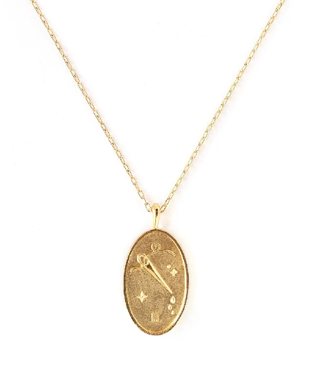 Ladies necklaces vintage gem -Scorpio Gold Zodiac Necklace