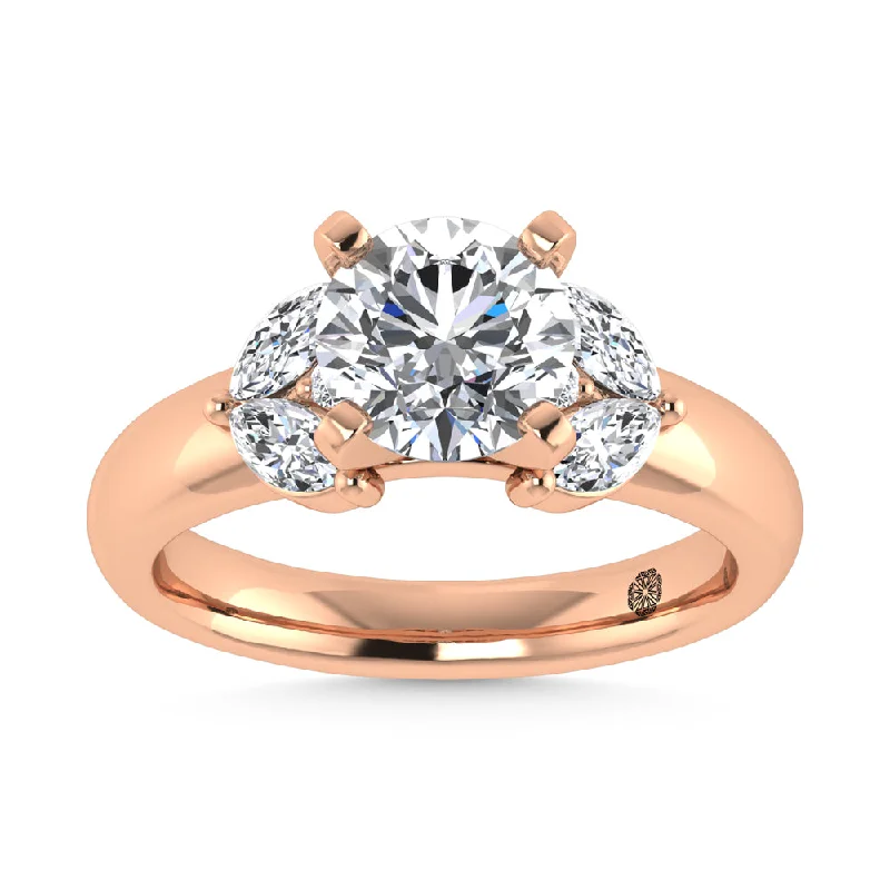 ladies engagement rings trending-14K Rose Gold Labgrown Diamond 2 1/2 Ct.Tw. Engagement Ring (Center Round 2ct)